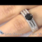 BDR-156 - 2.13 Carat Certified Natural Black Diamond Engagement Ring 14k White Gold