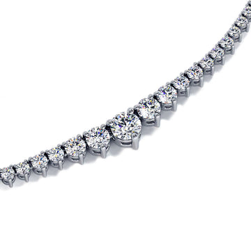 5.00ctw Round Brilliant Graduated Diamond Eternity Tennis Necklace Set in 14k White Gold