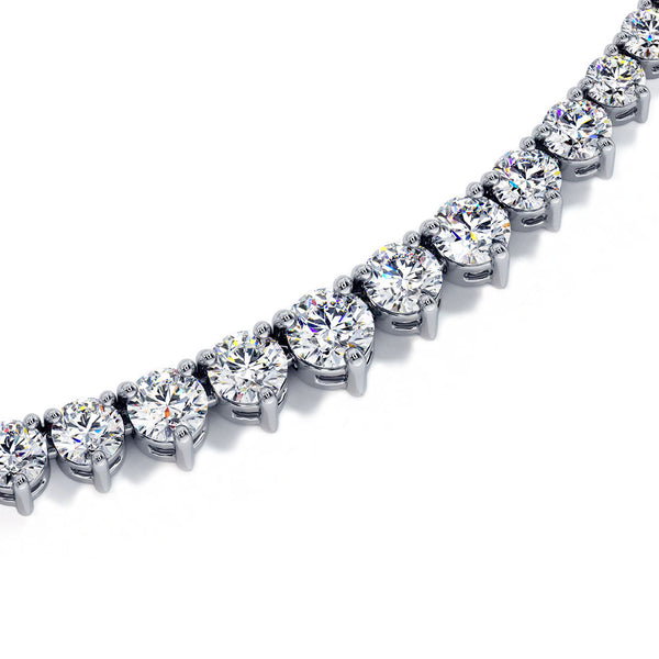 10.00ctw Round Brilliant Graduated Diamond Eternity Tennis Necklace Set in 14k White Gold