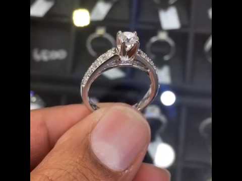 ER-0347 - 1.03 Carat E-SI1 Certified Natural Round Diamond Engagement Ring 14k White Gold