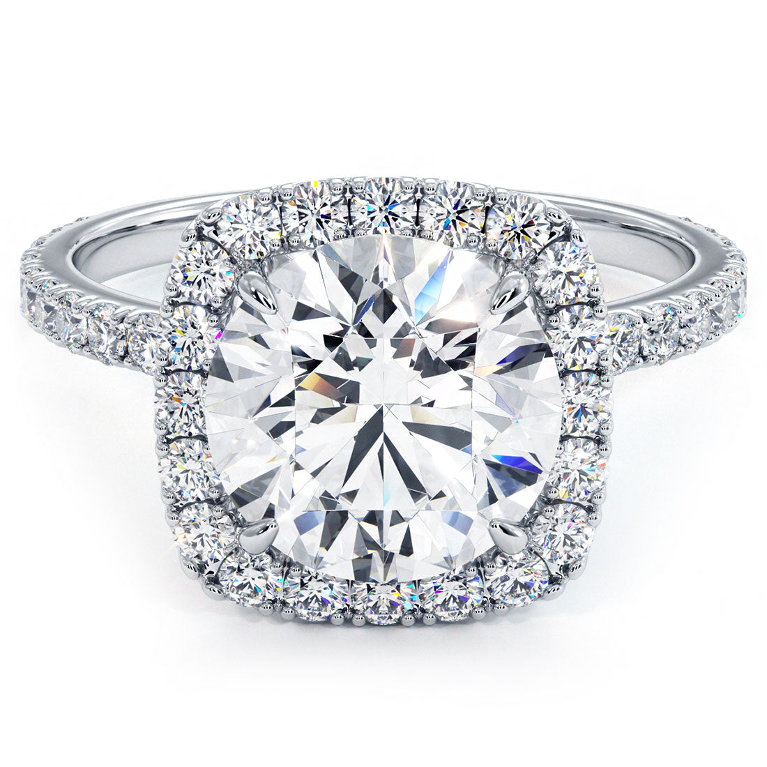 3 Carat Round Brilliant High Set Halo