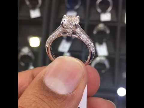 ER-0348 - 1.65 Carat E-SI1 Certified Natural Round Diamond Engagement Ring 14k White Gold
