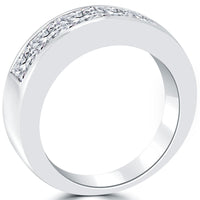 2.50 Carat G-VS Princess Cut Diamond Wedding Band Channel Setting 18k White Gold