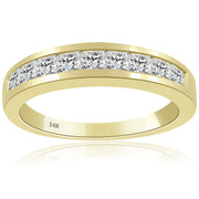 G-VS Princess Cut Diamond Wedding Band Channel Setting - Main Image