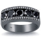 3.50 Carat Natural Black & White Diamond Mens Wedding Band Ring 14k Black Gold