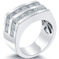 4.50 Carat Natural Diamond Mens Wedding Band Ring 14k White Gold Men Ring