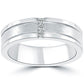 0.25 Carat Princess Cut Natural Diamond Mens Wedding Band Ring 14k White Gold