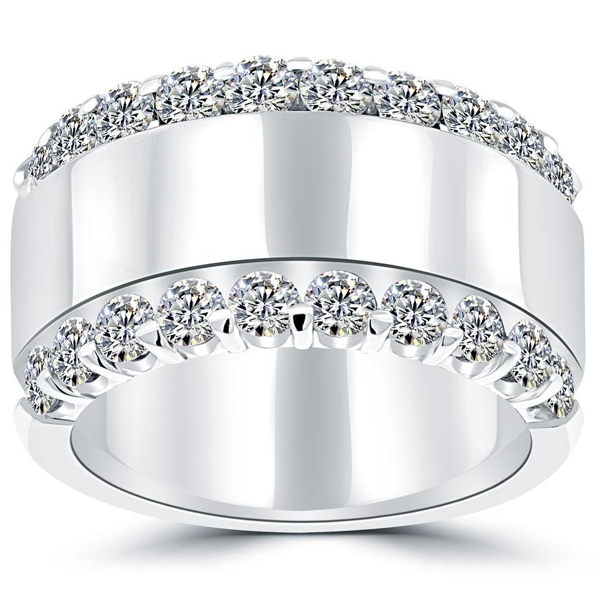 1.50 Carat Natural Diamond Wedding Band Ring Anniversary Ring 14k White Gold