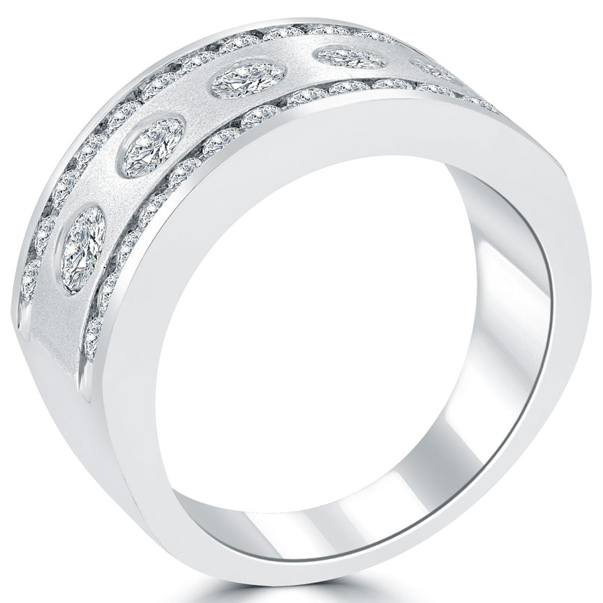 1.20 Carat Natural Diamond Wedding Band Ring Anniversary Ring 14k White Gold