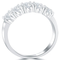 1.25 Carat F-VS-SI 5 Stone Diamond Wedding Band Anniversary Ring 14k White Gold