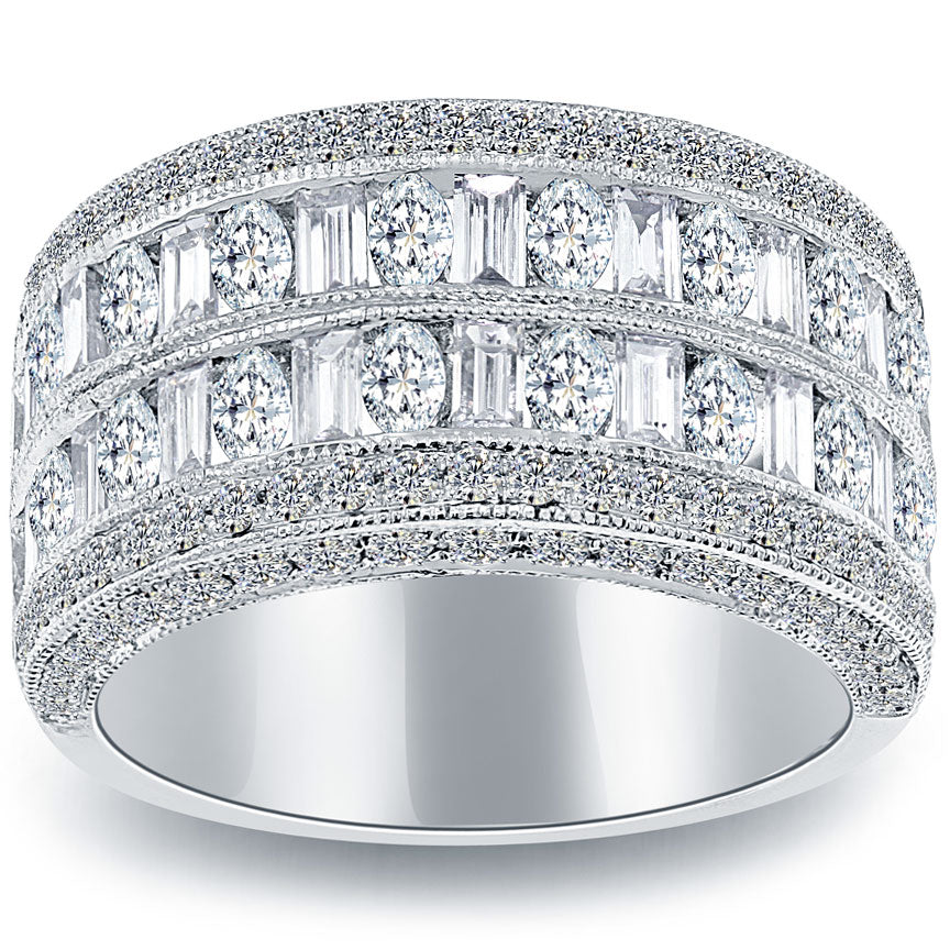 2.24 Carat Natural Diamond Wedding Band Ring Anniversary Ring 14k White Gold