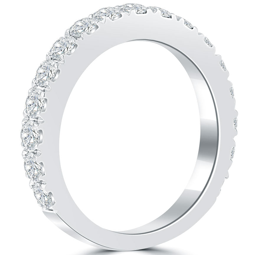 1.15 Carat Natural Diamond Wedding Band Ring Anniversary Ring 18k White Gold