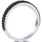 0.50 Carat Micro Pave Black Diamond Wedding Band Ring 18k White Gold