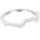 0.20 Carat Custom Curve Matching Diamond Wedding Band Ring 18K White Gold