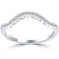 0.25 Carat Custom Curve Matching Diamond Wedding Band Ring 18k White Gold