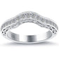 0.42 Carat Custom Curve Matching Diamond Wedding Band Ring 18k White Gold