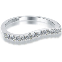 0.33 Carat Custom Curve Matching Diamond Wedding Band Ring 18k White Gold