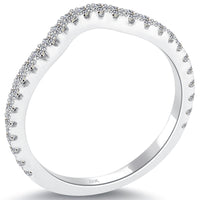 0.42 Carat Custom Curve Matching Diamond Wedding Band Ring 18k White Gold