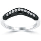 0.28 Carat Custom Curve Matching Diamond Wedding Band Ring 14k Black Gold