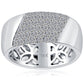 1.16 Carat Natural Diamond Mens Pave Wedding Band Ring 14k White Gold Men Ring
