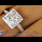 ER-1118 - 2.95 Carat E-SI1 Certified Princess Cut Diamond Engagement Ring 18k White Gold